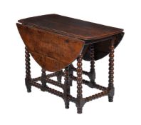 AN OAK OVAL GATELEG DINING TABLE, LATE 17TH CENTURY