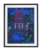 λ LOUIS MARCHAND DES RAUX (FRENCH 1902-2000), DEVANT L'ÉGLISE