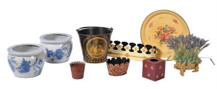 A SELECTION OF VARIOUS TOLEWARE ITEMS, MODERN