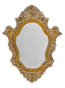 A REVERSE PAINTED WALL MIRROR, OF RECENT MANUFACTURE