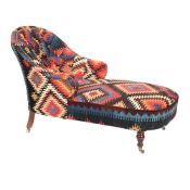 A VICTORIAN-STYLE BUTTON-UPHOLSTERED CHAISE LONGUE, 20TH CENTURY