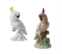TWO PORCELAIN COCKATOOS, 20TH CENTURY
