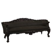 Y AN ANGLO INDIAN CARVED ROSEWOOD TWO SEAT SETTEE, MID 19TH CENTURY