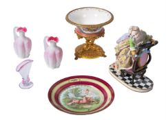 A GROUP OF CERAMICS AND GLASS, 19TH CENTURY