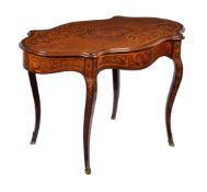 Y A NAPOLEON III KINGWOOD AND TULIPWOOD CENTRE TABLE, CIRCA 1870