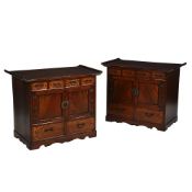 A PAIR OF KOREAN ELM SIDE CABINETS, 19TH CENTURY