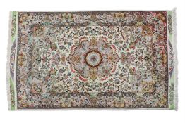 A NAIN SUPERFINE WOOL AND PART SILK RUG