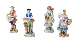 A SELECTION OF DRESDEN AND SITZENDORF PORCELAIN FIGURES, LATE 19TH AND 20TH CENTURY