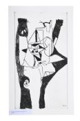 λ EWART JOHNS (BRITISH 1923-2013), BLACK ON WHITE