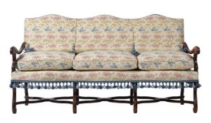 A PROVINCIAL WALNUT SOFA IN LOUIS XV STYLE, LATE 19TH CENTURY