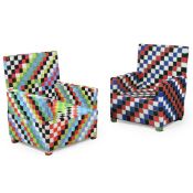 TWO BEADWORK YORUBA ARMCHAIRS, 20TH CENTURY