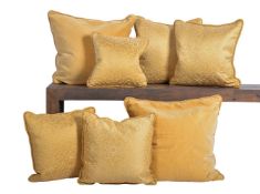 A GROUP OF SEVEN YELLOW CUSHIONS, OF RECENT MANUFACTURE