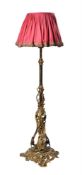 AN ORNATE METAL STANDING FLOOR LAMP, 20TH CENTURY