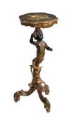 A CARVED WOOD AND POLYCHROME PAINTED 'BLACKAMOOR' TORCHERE, VENETIAN, 19TH CENTURY
