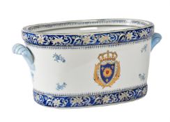 A PORCELAIN FOOTBATH, IN 18TH CENTURY STYLE, 20TH CENTURY