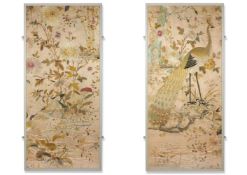 A PAIR OF CHINESE SILK EMBROIDERY PANELS, LATE 19TH CENTURY