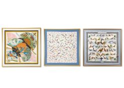 THREE FRAMES HERMÈS PRINTED SILKS, JULIE ABADIE