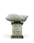 A CARRERA MARBLE 'SHELL' URN, MODERN