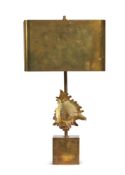 MAISON CHARLES (FRENCH) A BRONZE SHELL LAMP; SECOND HALF 20TH CENTURY