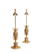 MAISON CHARLES (FRENCH) ATTRIBUTED; A PAIR OF BRONZE PINEAPPLE LAMPS; SECOND HALF 20TH CENTURY