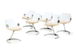 SET OF SIX TUB CHAIRS; SECOND HALF 20TH CENTURY