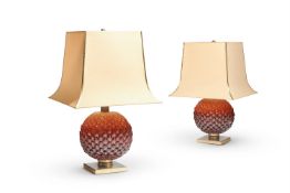 A PAIR OF CERAMIC ARTICHOKE LAMPS, 1970s