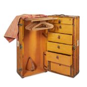 A LOUIS VUITTON CANVAS WARDROBE TRUNK, FIRST HALF 20TH CENTURY