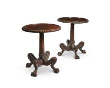 A PAIR OF MAHOGANY CIRCULAR 'BLANCHARD' OCCASIONAL TABLES, MODERN