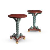 A PAIR OF PAINTED 'THOMAS HOPE' LAMP TABLES, MODERN