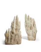 A PAIR OF MINERAL STALACTITES