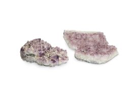 TWO AMETHYST GEODES
