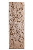 A PLASTER PANEL DEPICTING A MILITARY TROPHY, 19TH CENTURY