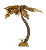 ATTRIBUTED TO JACQUES DUVAL BRASSEUR; A MONUMENTAL 'PALM' STANDARD LAMP; SECOND HALF 20TH CENTURY