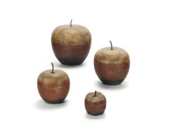 FOUR TERRACOTTA APPLES, CIRCA 1960s