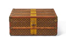 LOUIS VUITTON, CANVAS TRUNK, FIRST HALF 20TH CENTURY