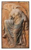 A PLASTER RELIEF OF NIKE 'SANDALBINDER', LATE 19TH/EARLY 20TH CENTURY