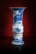 A fine Chinese blue and white gu vase