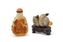 Y Two Chinese jade snuff bottles