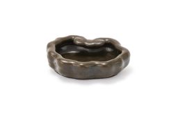 A Chinese teadust-glazed ruyi-shaped brush washer