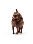 A Chinese carved bamboo incense burner