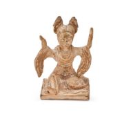 A Chinese painted pottery figure of female entertainer