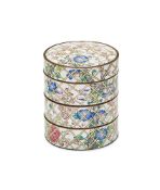 A Canton enamelled tiered box