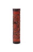 A Chinese carved bamboo 'Lotus pond' incense holder