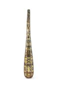A large Chinese gold and silver inlaid belt hook