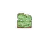 A Chinese carved tourmaline seal