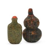 Y A Chinese shagreen snuff bottle