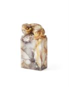 A Chinese carved soapstone seal