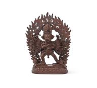 A Sino-Tibetan copper alloy figure of Yamantaka
