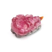 A Chinese tourmaline 'double gourd' snuff bottle
