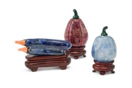 Y A Chinese natural ruby 'Melon' snuff bottle